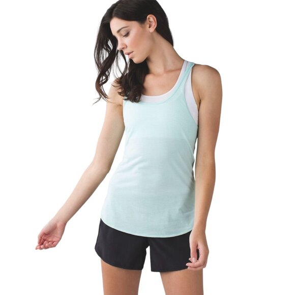 Lululemon What The Sport Singlet Tank Top in Heathered Tranquil Blue - Picture 1 of 15